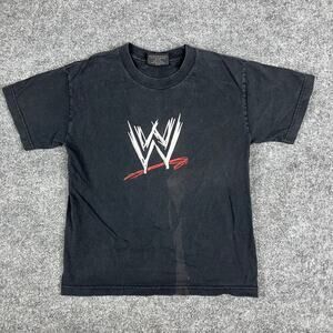 WWE T-Shirt Boys Size M Black Logo Graphic Wrestling Tee Steve & Barry’s Youth